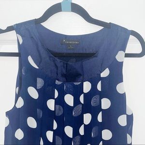 Twenty One Polka Dot Tops sleeveless navy bleu size Small